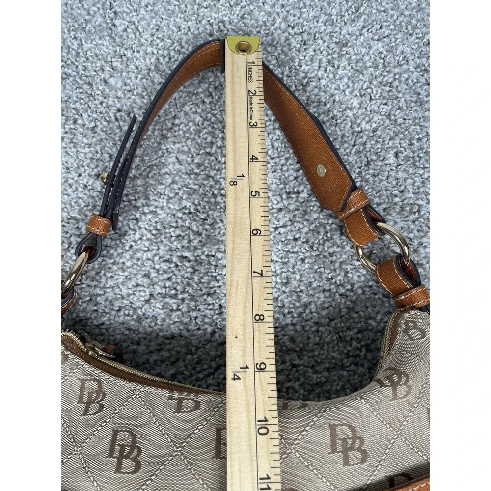 Y2K Dooney & Bourke East West Collins Signature Monogram Hobo Shoulder Bag
